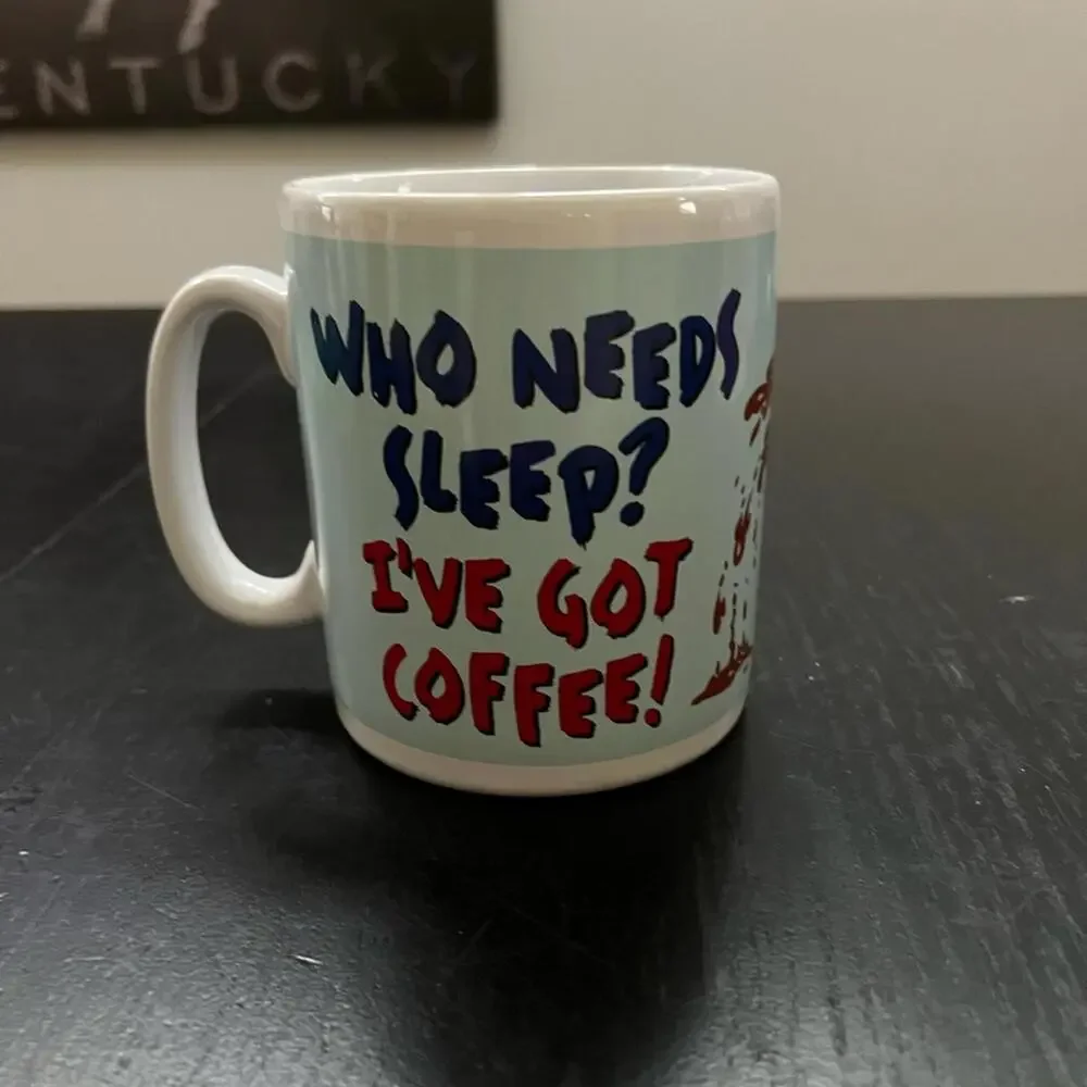 Warner Bros 1996 Coffee Themed White  Cartoon‎ Mug
